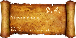 Vincze Anina névjegykártya